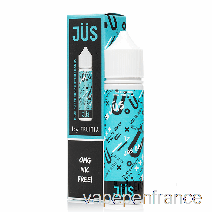 Barbe à Papa Framboise Bleue - Jus E-liquide - Stylo Vape 60ml 3mg